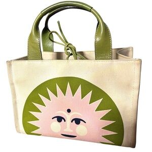 Vtg y2k Kate Spade Alexander Girard Sun Mini Canvas Tote Green